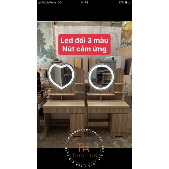 Bàn trang điểm MDF mẫu mới led và ko led kèm ghế
