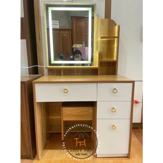 Bàn trang điểm MDF mẫu mới led và ko led