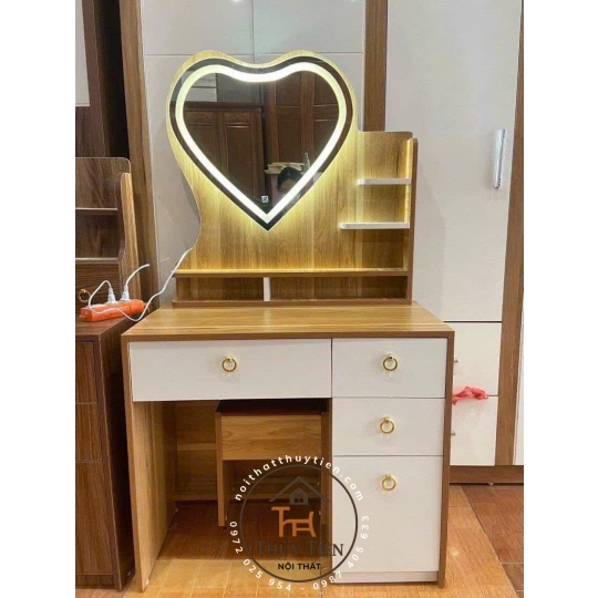 Bàn trang điểm MDF mẫu mới led và ko led