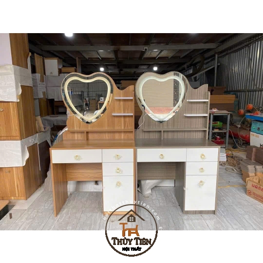 Bàn trang điểm MDF mẫu mới led và ko led