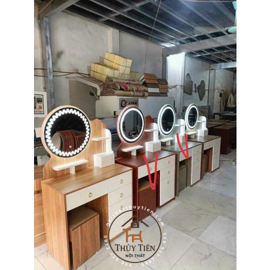 Bàn trang điểm MDF mẫu mới led và ko led