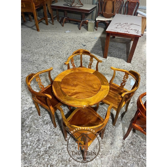 Bàn trà gỗ tràm bông vàng dày đẹp chắc chắn