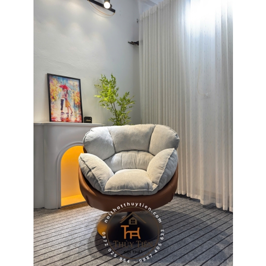 [Swan Swivel Armchair]- Ghế xoay thư giãn nhập khẩu cao cấp phong cách hiện đại, ghế đọc sách 