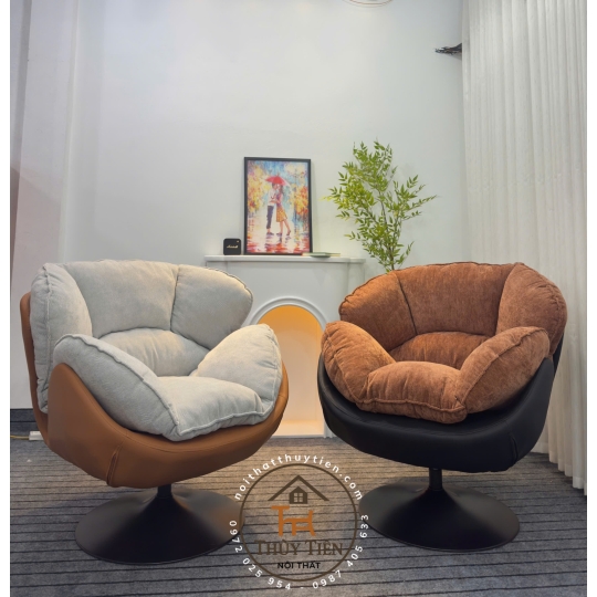 [Swan Swivel Armchair]- Ghế xoay thư giãn nhập khẩu cao cấp phong cách hiện đại, ghế đọc sách 